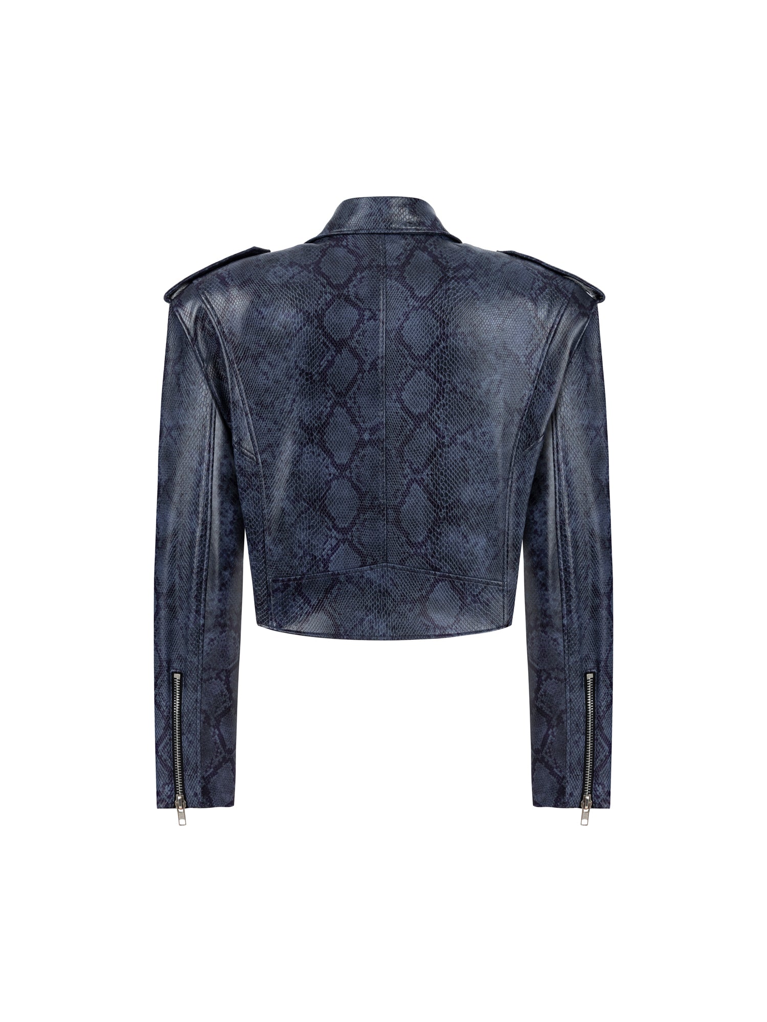 AMAYA in Snake Purple Leather Jacket