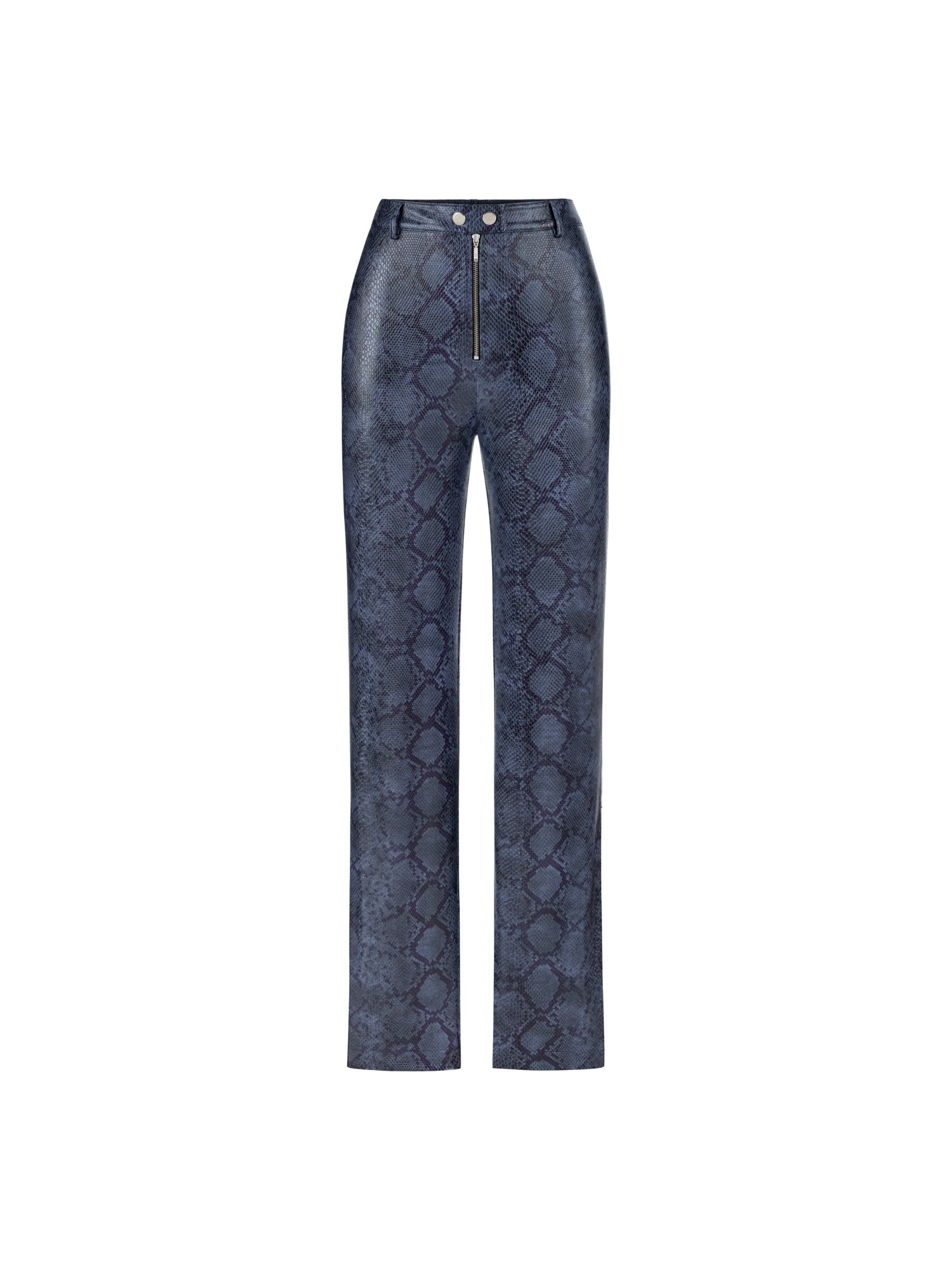 AMAYA in Snake Purple Leather Trousers