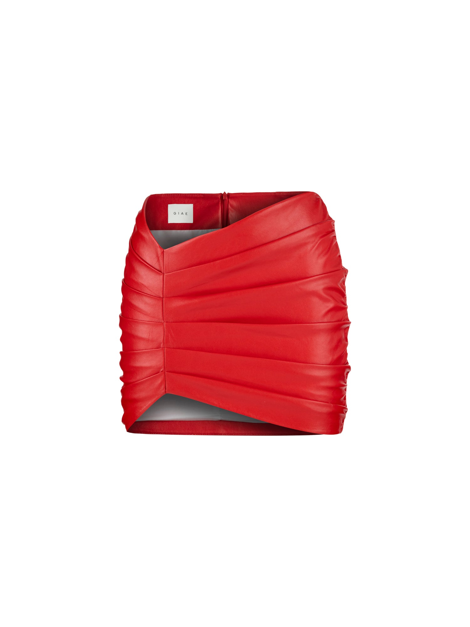 ANGELICA in Red Leather Mini Skirt