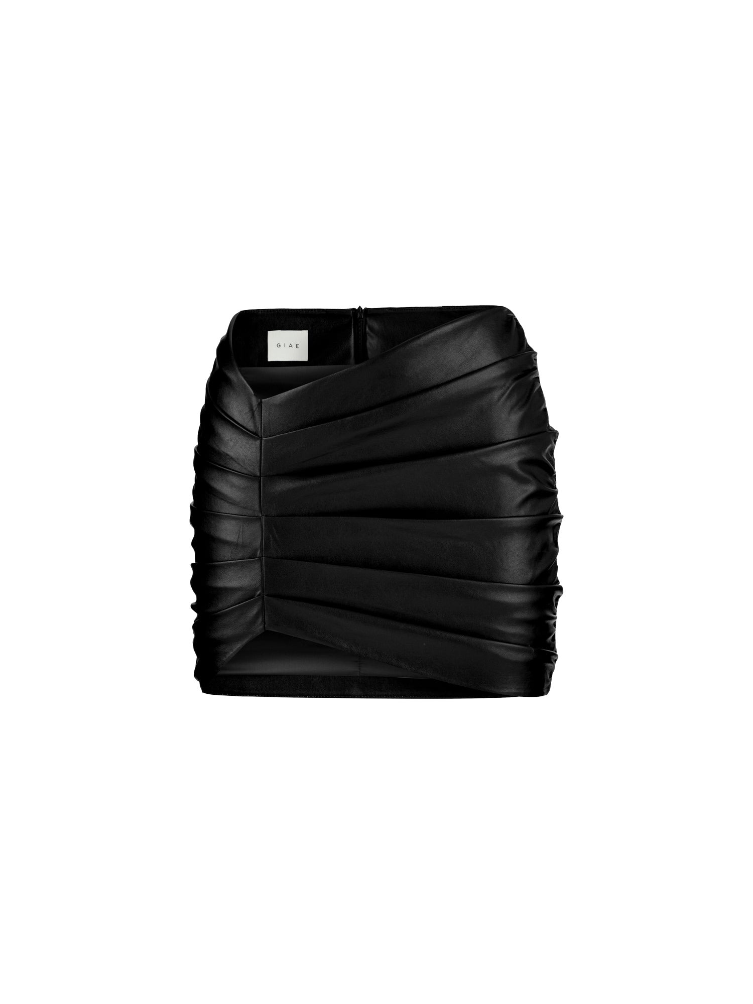 ANGELICA in Black Leather Mini Skirt