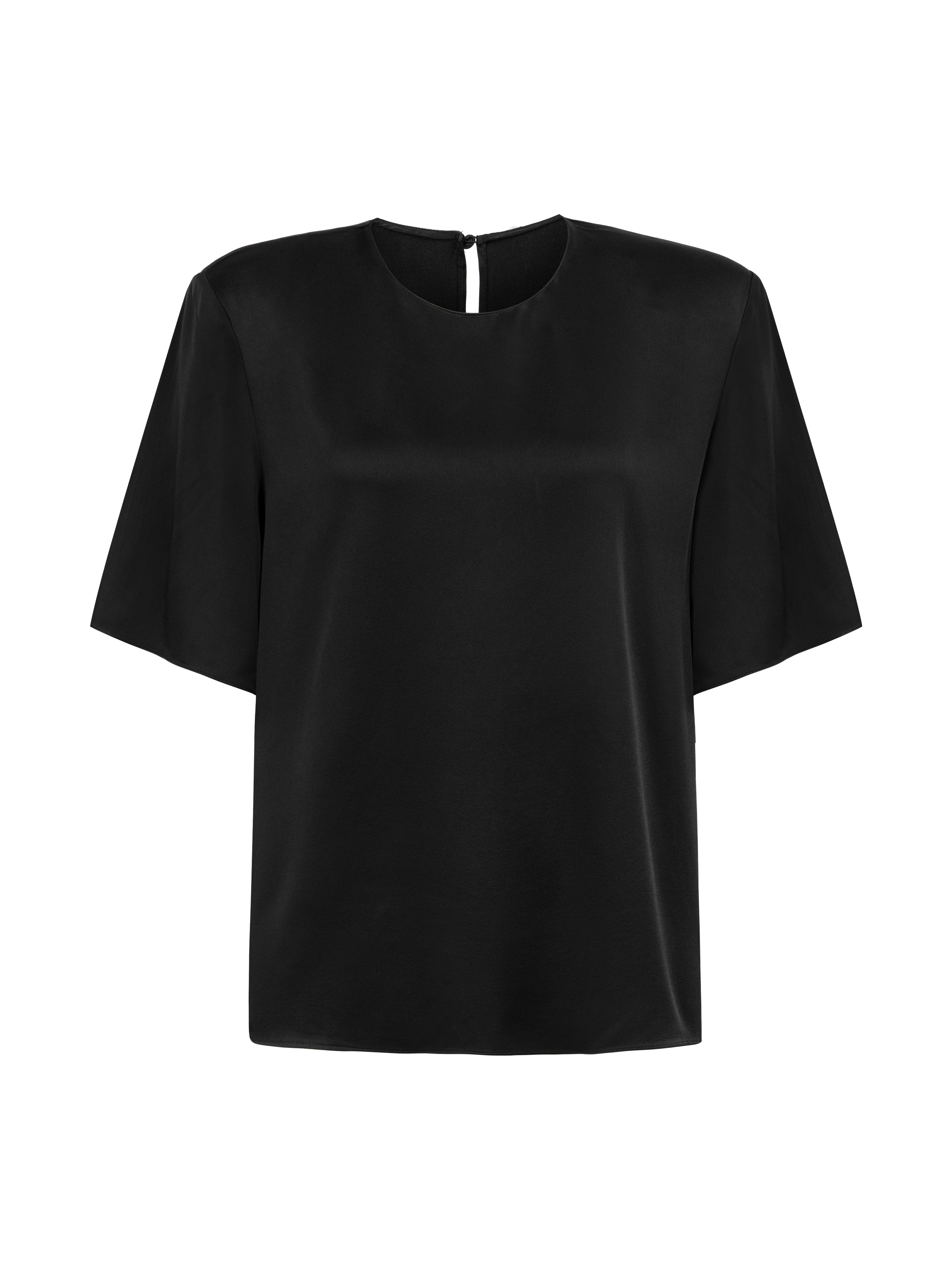 Ena Vatkalı Oversize Saten T-Shirt