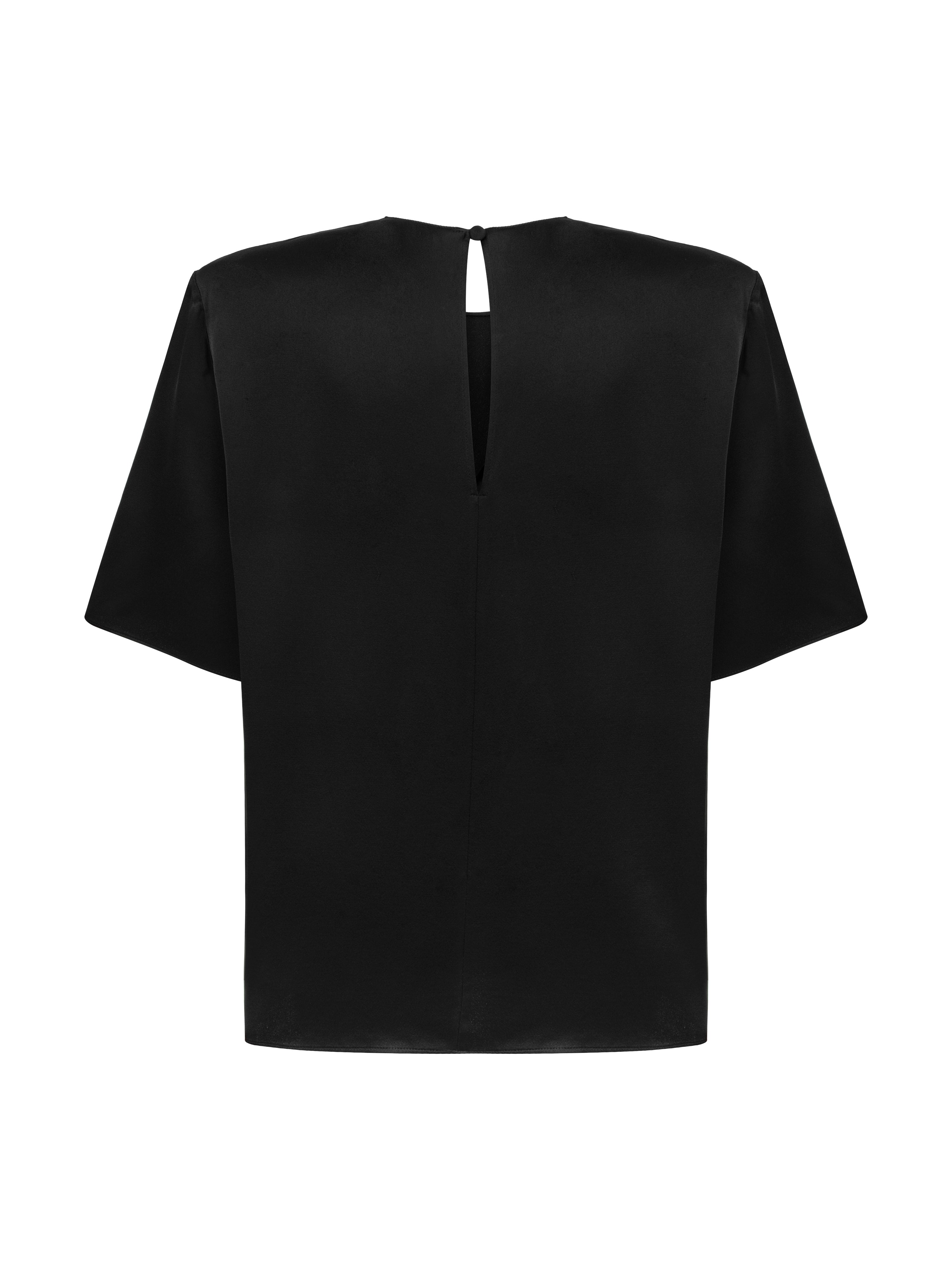 Ena Vatkalı Oversize Saten T-Shirt