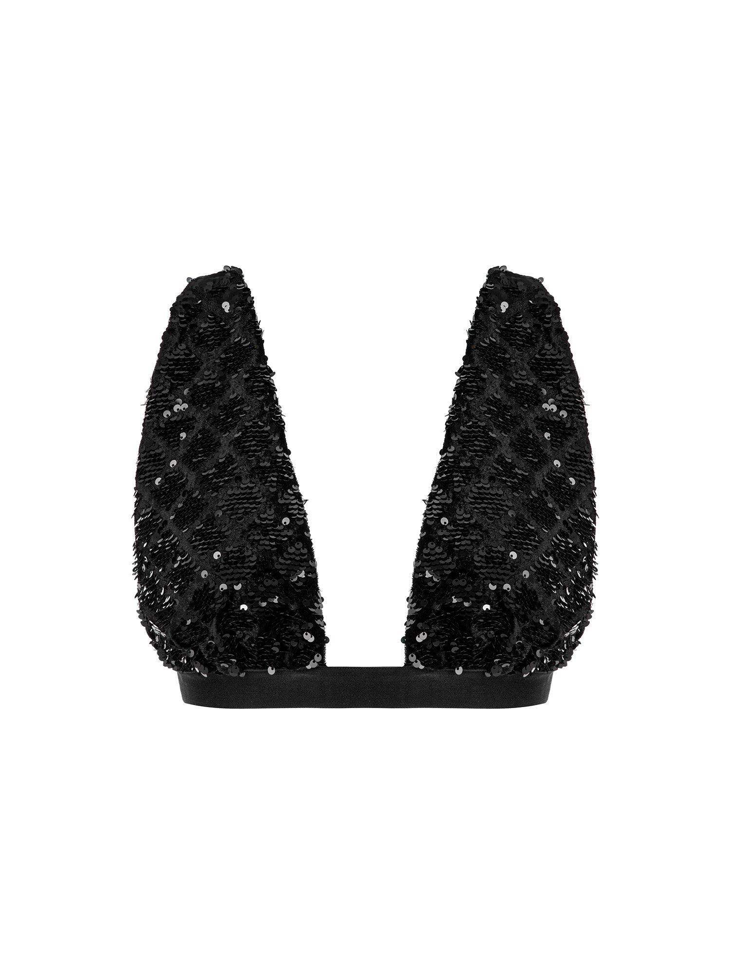 VERONICA in Black Velvet Mini Dress with Sequin Top