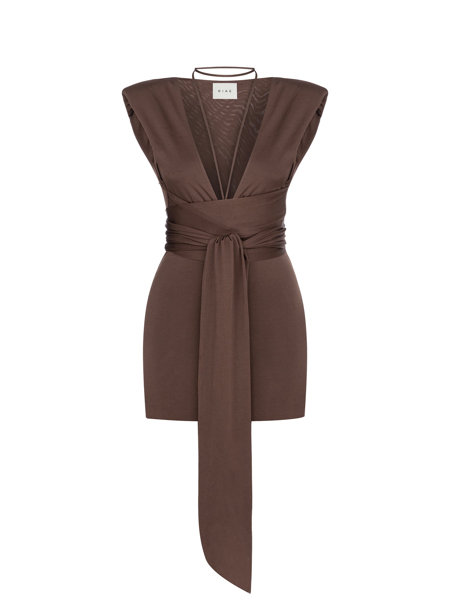 VALENCIA Short Dress in Brown
