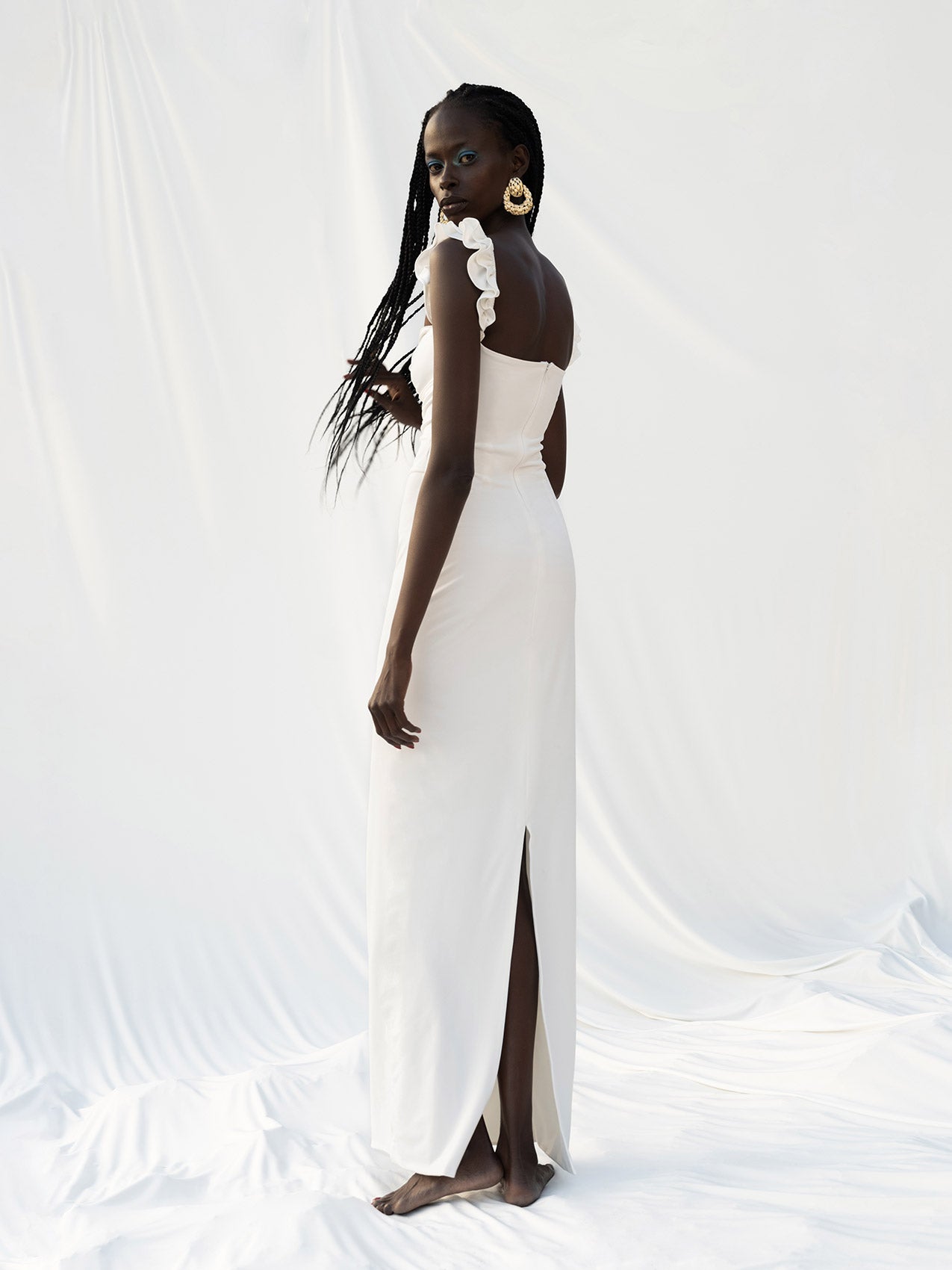 OPHELIA in Pure White Long Dress Suit