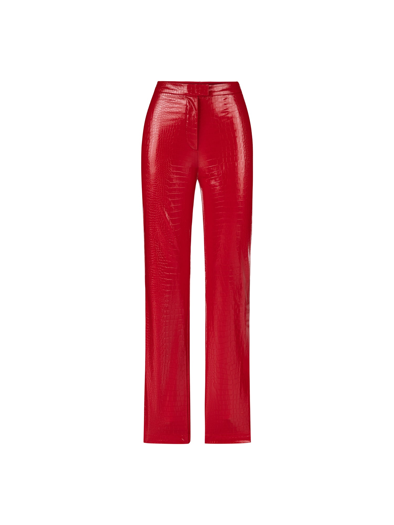AMI in Shiny Red Leather Trousers