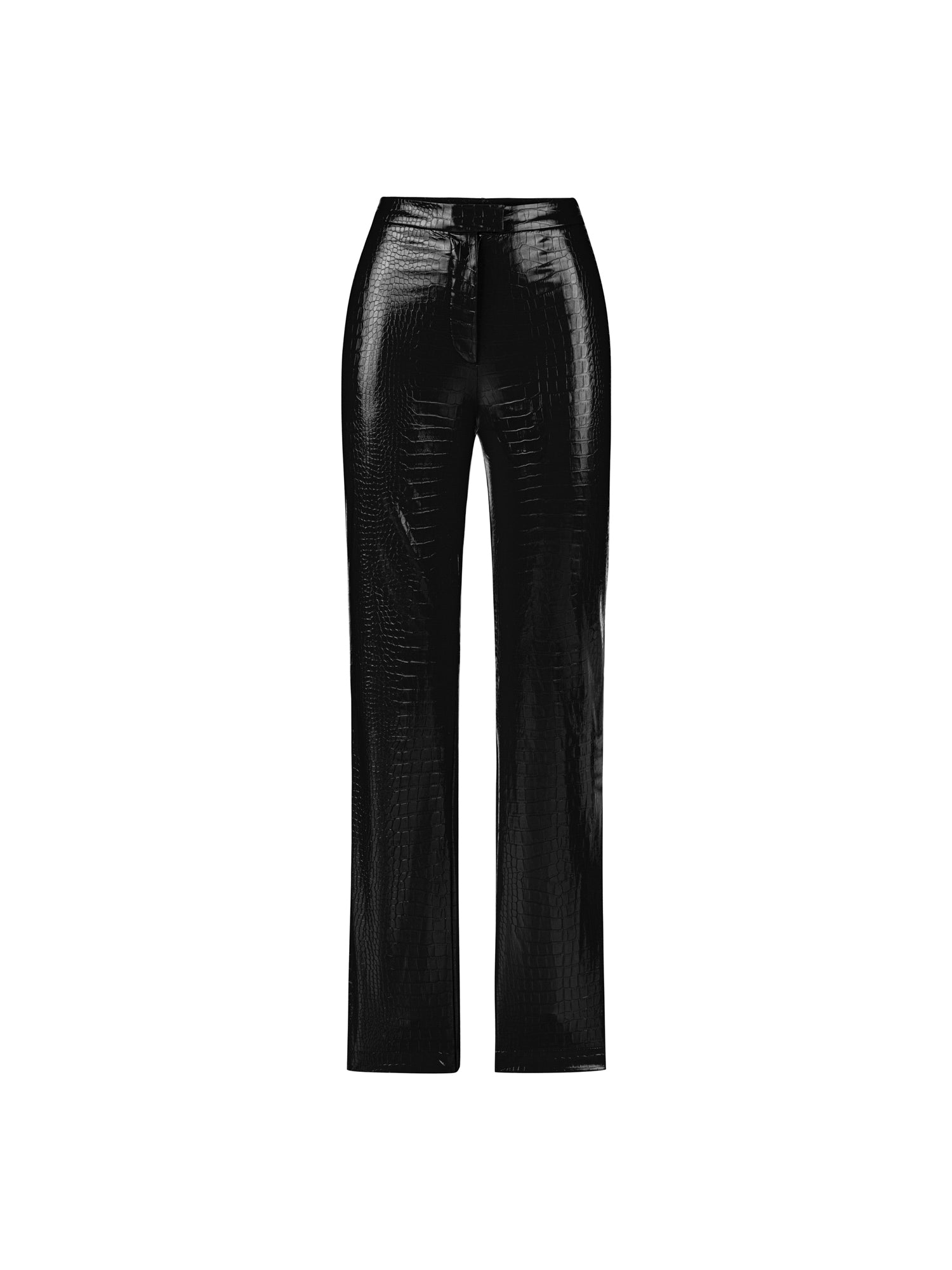 AMI in Shiny Black Leather Trousers
